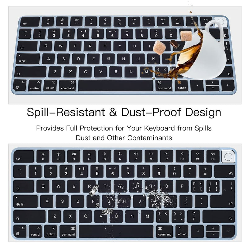 [Australia - AusPower] - Ultra Thin Keyboard Cover for 2021 Newest Apple iMac 24 Inch Magic Keyboard with Touch ID A2449 Keyboard Cover Skin, 2021 iMac 24 Inch M1 Chip Magic Keyobard A2450 Keyboard Skin Accessories, Black 