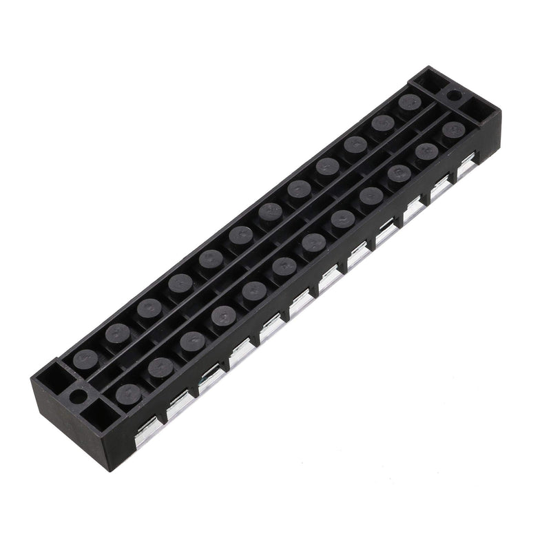 [Australia - AusPower] - uxcell a13052800ux0615 600V 25A Double Rows 12P 12 Positions Covered Barrier Screw Terminal Block 