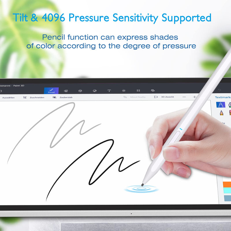 [Australia - AusPower] - Trakxy Compatible with Microsoft Stylus Pen, Surface Pen for Microsoft Surface Pro X/8/7/6/5/4/3/Surface 3/go 3/go 2/go/Book/Laptop 1/2/Studio, Magnetic Adsorption, Palm Rejection Stylus Pen-White White 