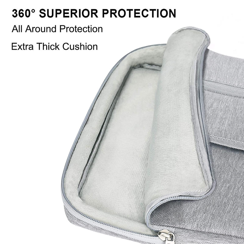 [Australia - AusPower] - MOSISO 360 Protective Laptop Shoulder Bag Compatible with MacBook Pro 14 inch 2021,Compatible with MacBook Air/Pro,13-13.3 inch Notebook,Side Open Sleeve with Front Flip Pocket&Extendable Handle, Gray 