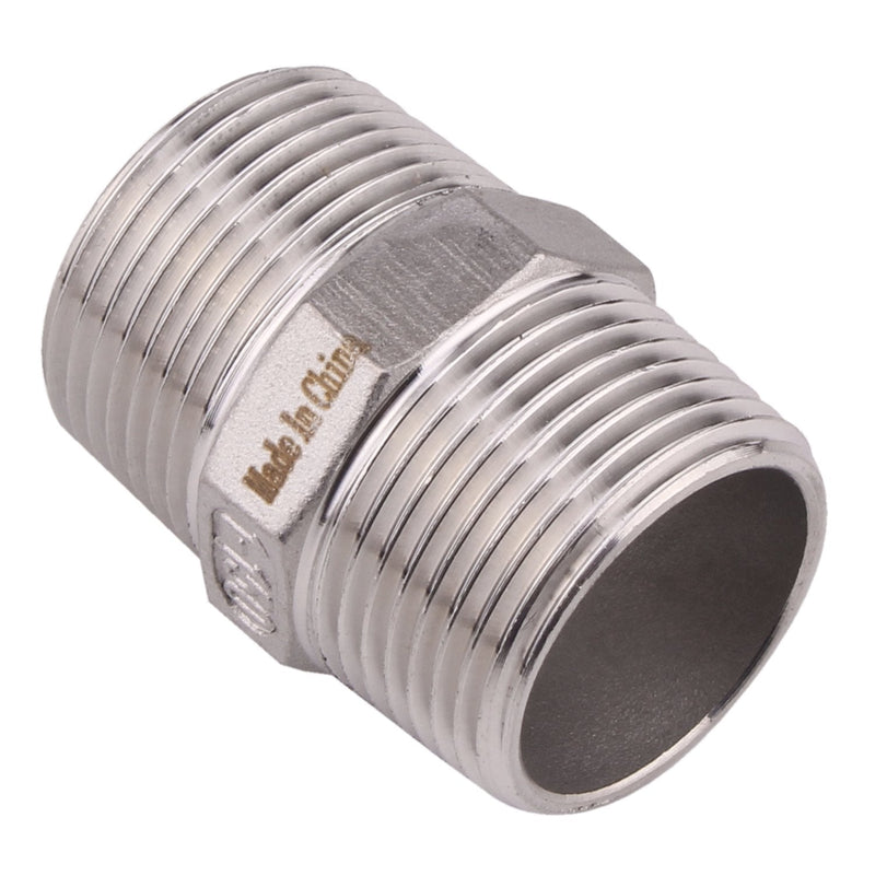 [Australia - AusPower] - Hex Nipple 1 Inch Male NPT - DERPIPE Stainless Steel 304 Threaded Pipe Fitting for Brew Kit, Home Piping Application 1" (pack of 1) 