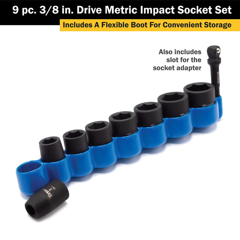 [Australia - AusPower] - Titan 48201 9-Piece 3/8-Inch Drive Metric Impact Socket Set 