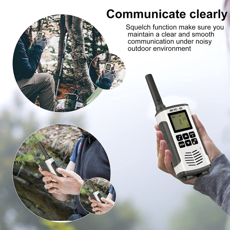 [Australia - AusPower] - Retevis RT45 Walkie Talkies Rechargeable,Long Range 2 Way Radio for Adults,NOAA Weather Alert 22CH,with 1000mAh AA Batteries,Two Way Radio for Camping Hiking Outdoor (2 Pack) 