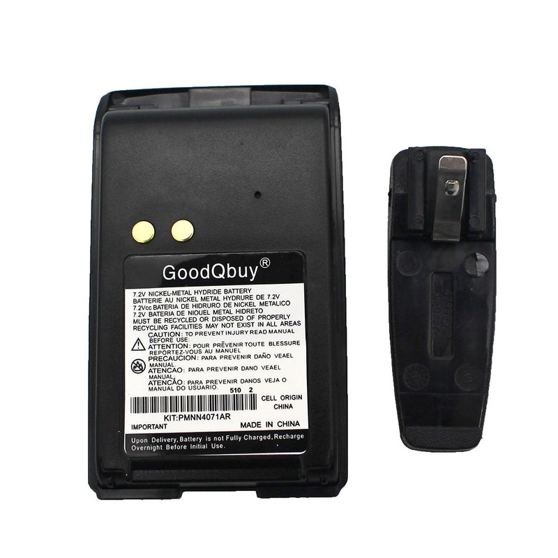 [Australia - AusPower] - GoodQbuy 1800mAh 7.2V Ni-MH Replacement Two-Way Radio Battery is Compatible with Motorola Mag One BPR40 A8 PMNN4071 PMNN4071A PMNN4071AR + Belt Clip 