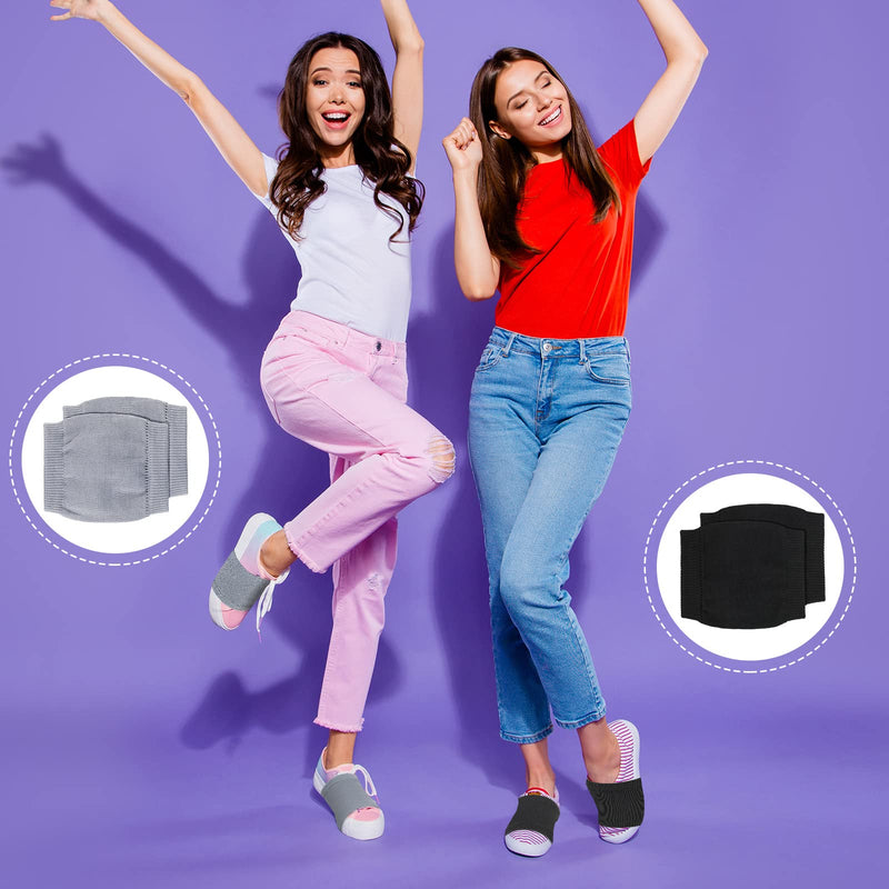 [Australia - AusPower] - Dance Socks Shoe Socks Dance Socks Over Shoes on Smooth Floors Dance Shoe Covers Ballet Dance Socks Over Sneakers Shoe Sliders for Smooth Pivots and Turns on Wood Floors, Black and Gray 16 