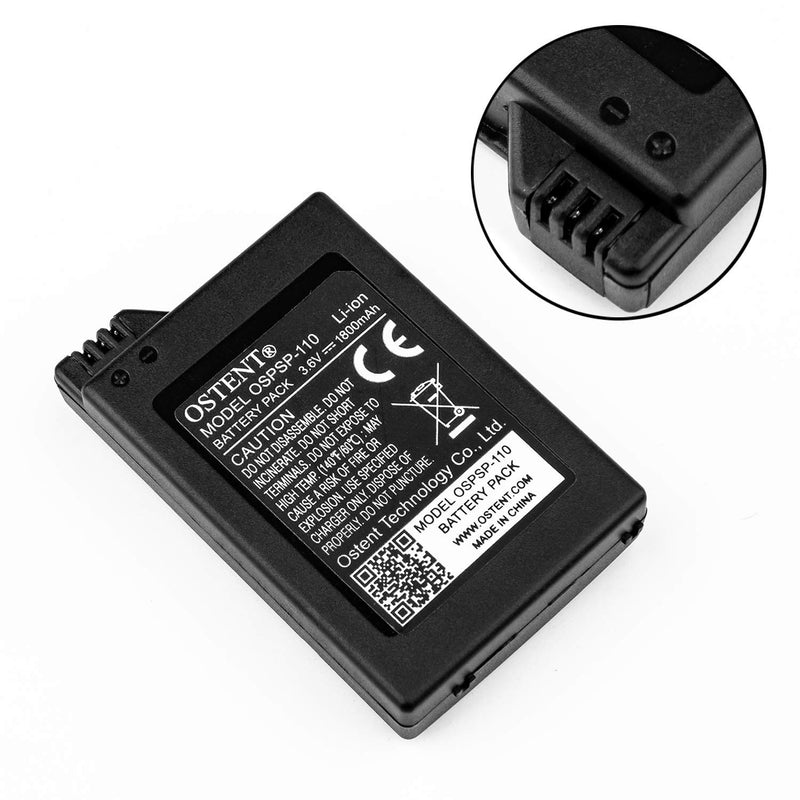 [Australia - AusPower] - OSTENT High Capacity Quality Real 1800mAh 3.6V Lithium Ion Rechargeable Battery Pack Replacement for Sony PSP 1000 PSP-110 Console 