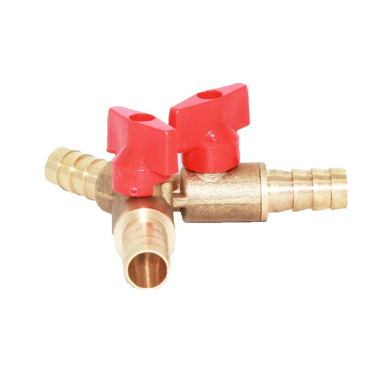 [Australia - AusPower] - Joywayus 5/16" ID Hose Barb, Y shaped Type 3 way Union Intersection/Split Brass Shut off Ball Valve Fitting 5/16"-1pcs 