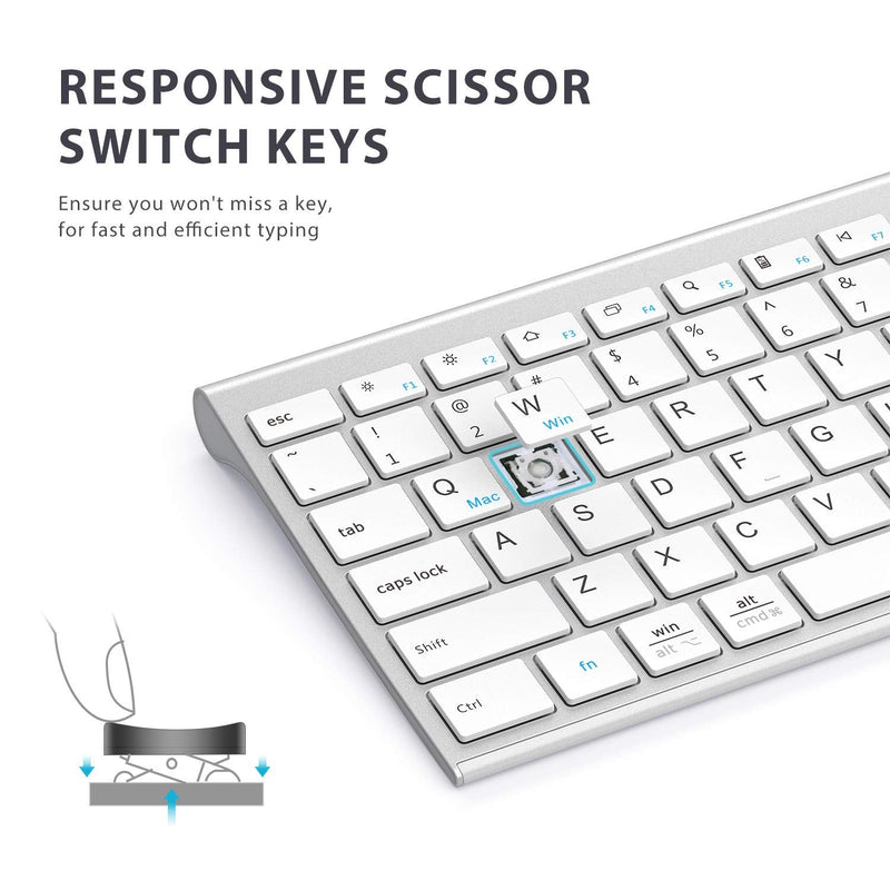 [Australia - AusPower] - iClever DK03 Bluetooth Keyboard - 2.4G Wireless Keyboard Rechargeable Bluetooth 4.2 + USB Multi Device Keyboard and iClever Ergonomic Mouse - Wireless Vertical Mouse 6 Buttons 