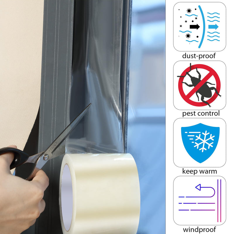 [Australia - AusPower] - Pushglossy Window Sealing Tape Weather Tape Proofing for Windows Window Tape for Winter Insulation Tape Window Film Insulation Tape for Doors Windows Shower Glass Gaps(3 inch x 26 Yard) 3 inch x 26 yard 