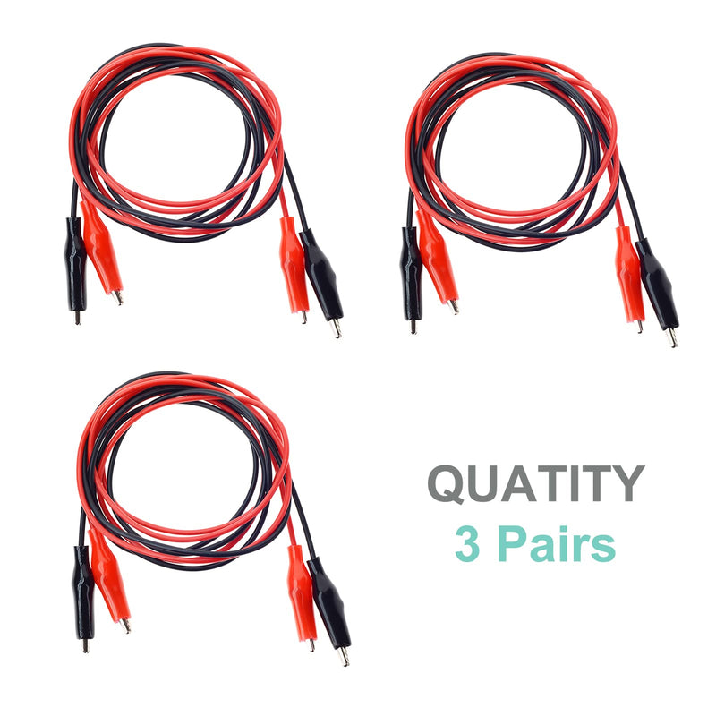 [Australia - AusPower] - 3Pack Alligator Clips with Wires Test Cable 