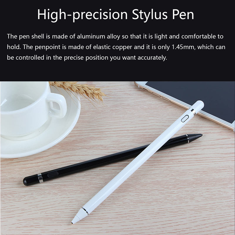 [Australia - AusPower] - Stylus Pens for Touch Screen Devices, Active Digital Stylus Pencils Compatible with iOS/Android/Windows, Universal Touch Screen Capacitive Stylus for Apple/Samsung/Huawei Tablets_White White 
