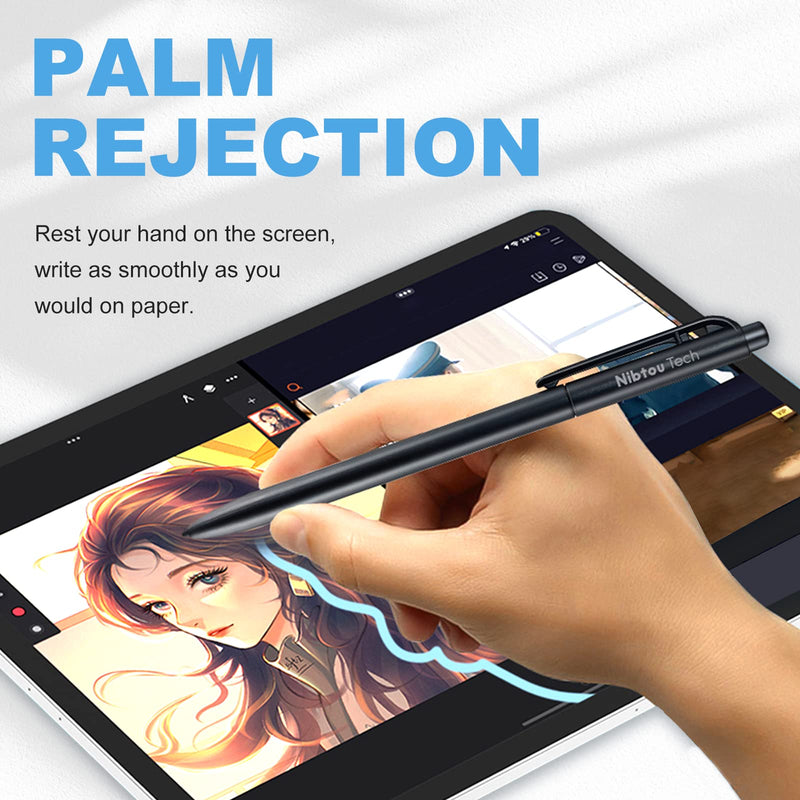 [Australia - AusPower] - NibtouTech NBT08 EMR Stylus with Digital Eraser, 4096 Pressure-Sensitivity, Palm Rejection, Matches Most Samsung Tablet/Remarkable Tablet. 