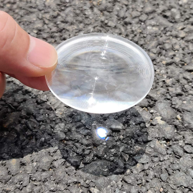 [Australia - AusPower] - 5-Pack Round Fresnel Lens Diameter 50mm(1.97") Focal Length 40mm(1.57") Acrylic Lens (not Glass) for Physics Classroom, Visual Education,Solar Concentrator 
