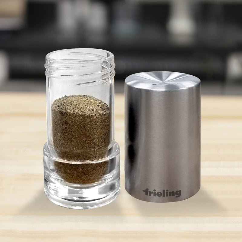 [Australia - AusPower] - Frieling USA Sylva Salt or Pepper Shaker Acrylic, 3.3" x 1.7", Clear/Stainless Steel 