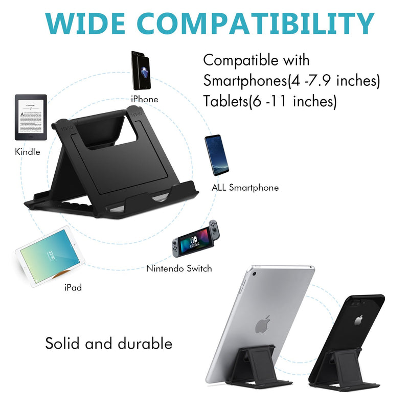 [Australia - AusPower] - Cell Phone Stand 4 Pack, Tablet Stand Multi-Angle, Universal Phone Stand for Desk,Compatible Phone 13 12 Pro Plus All Android Smartphones,(Black) 01. 4Black 