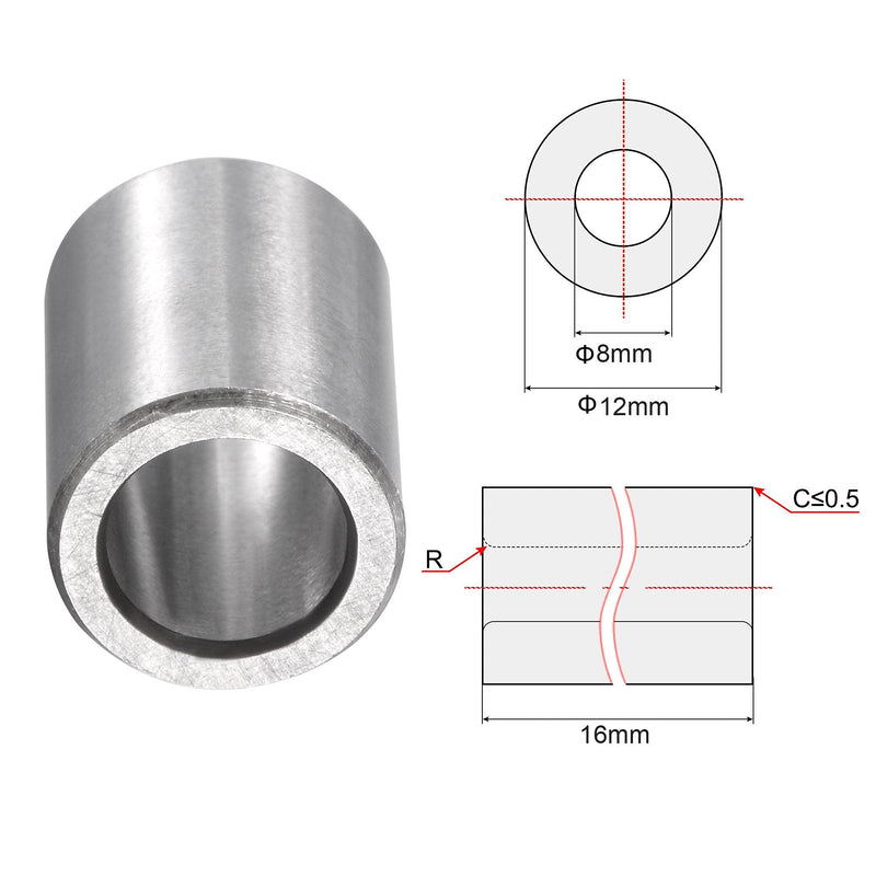 [Australia - AusPower] - uxcell Sleeve Bearings 8mmx12mmx16mm Chrome Steel Oilless Bushing 6pcs 8x12x16mm 