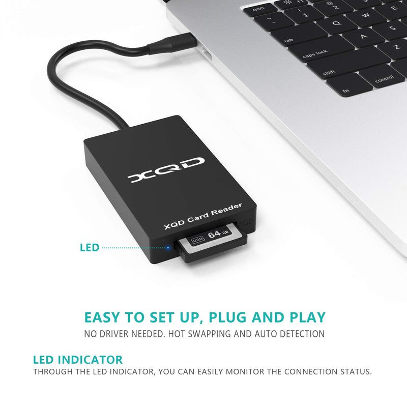 [Australia - AusPower] - 【Upgraded Version】 Type C XQD Memory Card Reader,USB C XQD Card Reader, XQD Reader Compatible with Sony G/M Series USB Mark XQD Card, Lexar 2933x/1400x USB C Mark XQD Card for Windows/Mac OS. 