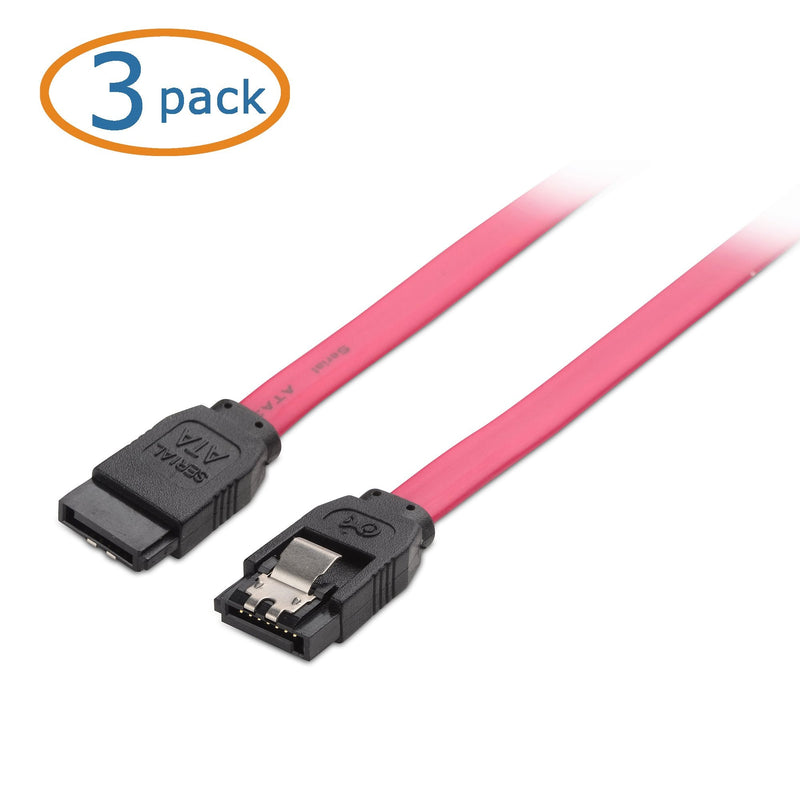 [Australia - AusPower] - Cable Matters 3-Pack SATA III 6.0 Gbps SATA Cable 24 Inches (SATA Cable for SSD, SATA SSD Cable, SATA 3 Cables) Red 