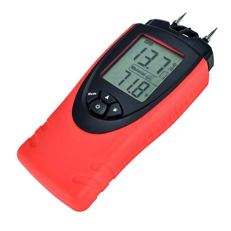 [Australia - AusPower] - ennoLogic Moisture Meter - Digital LCD Pin Type 7 Material Settings - Use for Wood Cement Mortar Brick Drywall Carpet - Backlight Hold Max Min Air Temperature and Holster - eH710T 