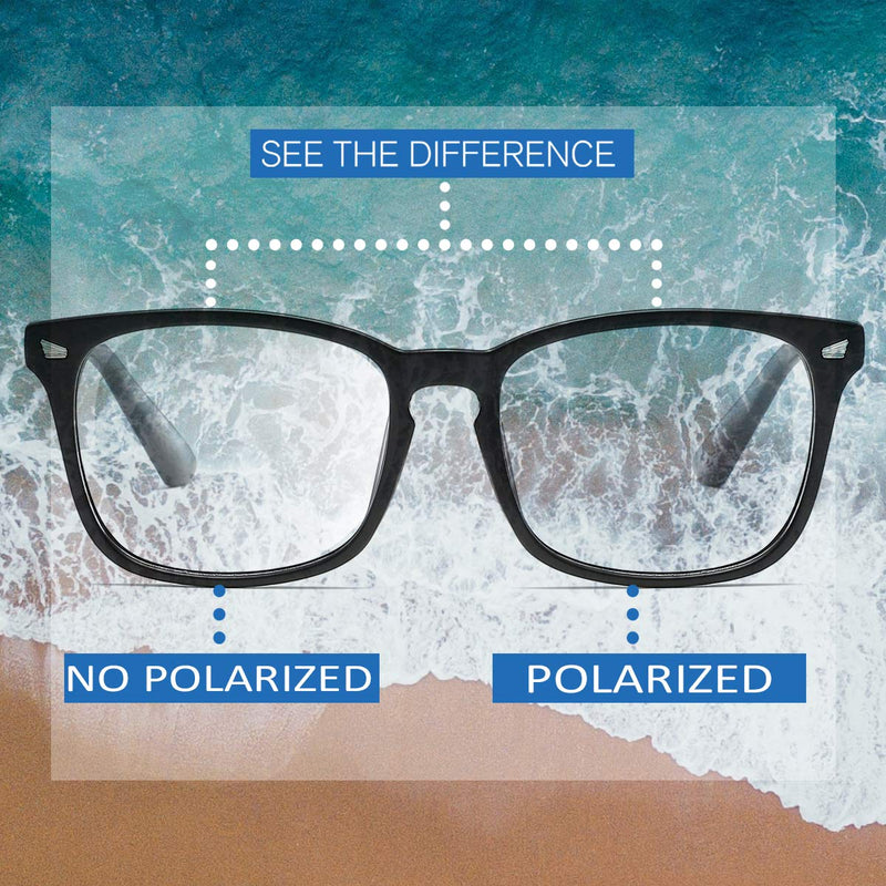 [Australia - AusPower] - AISSWZBER Square Polarized Sunglasses for Women Men Classic Trendy Stylish Sun Glasses 100% UV 400 Lens Protection Transparent 