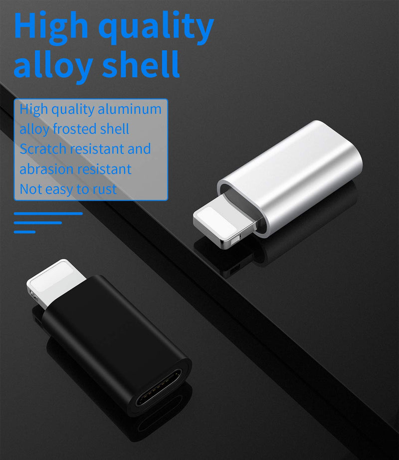 [Australia - AusPower] - 3Pack USB C Female to Lightning Male Adapter for iPhone 11/12/7/XR/X/XS/SE/8Plus/Pro Max Ipad Air Mini Type Compatible with Charging Support Data Transmission Connect Charger Connector Cable Converter 