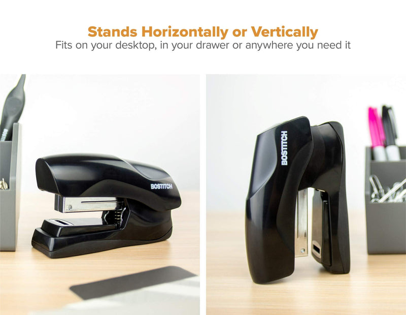 [Australia - AusPower] - Bostitch Stapler with Staples Value Pack Set, Heavy Duty Stand Up Stapler, Black, 40 Sheet Capacity with 5000 Staples, Small Stapler Size, Fits Into The Palm of Your Hand (B175-BLK -VP) 