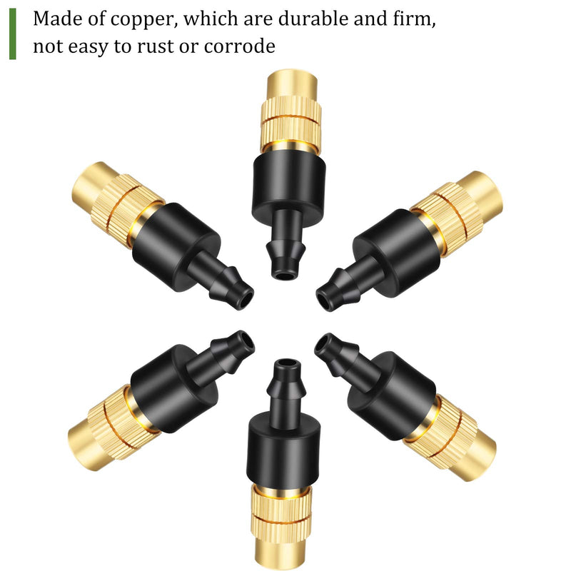 [Australia - AusPower] - 16 Pieces Adjustable Copper Spray Nozzles Irrigation System Copper Nozzle 1/4 Inch Barb Irrigation Drippers with 2 Pieces Hole Punch Tools for Drip Irrigation Working Supplies 