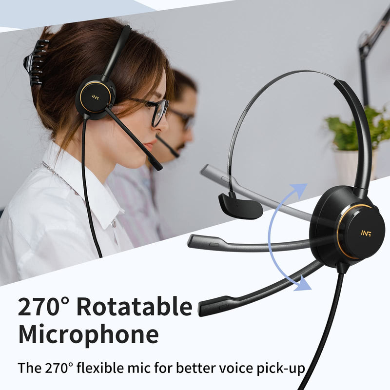 [Australia - AusPower] - Phone Headset, 3.5mm Call Center Headset with Noise Cancelling Mic, Ultra Comfort Wired Computer Headset with Mute for Business Skype, Zoom, Call Center, Office, Home 3.5 mm 