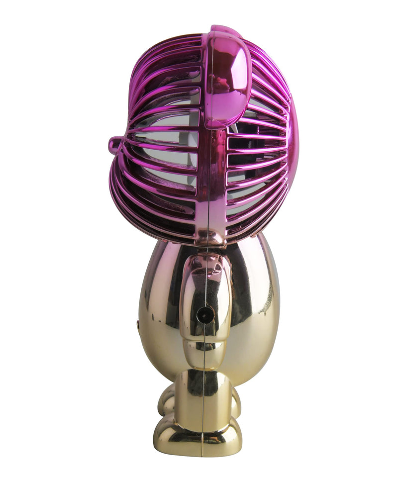 [Australia - AusPower] - Wireless Express Bear Breeze: The Ultimate Mini Desk Fan - portable, rechargeable, 3-Speed Adjustable Usb Powered Fan - Perfect for home, dorm room, classroom, office and more (Chrome Gold) Chrome Gold 