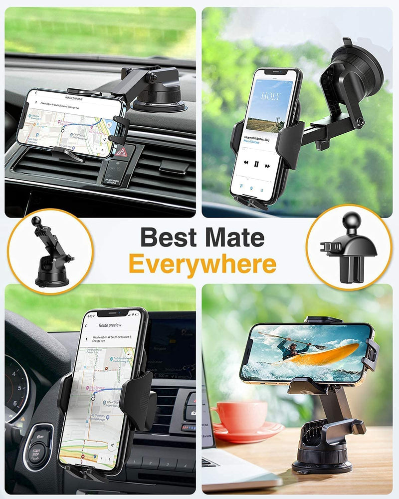[Australia - AusPower] - VANMASS Cell Phone Holder for Car, [Big Phone & Thick Case Friendly] Sticky Suction Cup Car Phone Holder, Dashboard Windshield Air Vent Hands Free Clip Phone Mount Compatible with All Smart Phones 