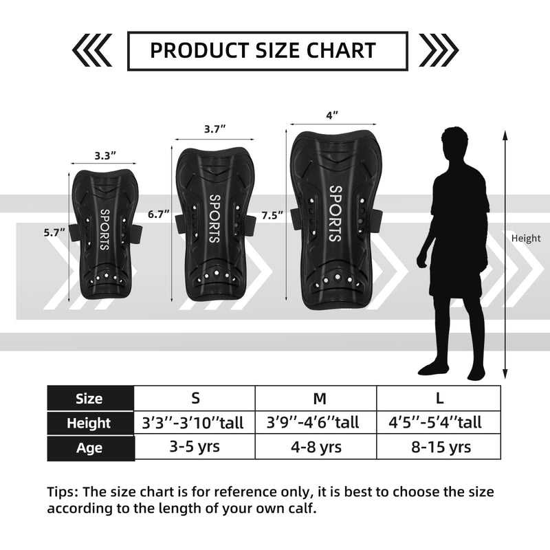 [Australia - AusPower] - AITUSI Soccer Shin Guards for Kids Youth, Shin Pads and Long Soccer Socks for 3-15 Years Old Boys Girls Toddler Children Teenagers, Soccer Equipment for Football Games Shin Guards with Socks, Black + Blue Small ( 3'3 - 3'10 Tall ) 