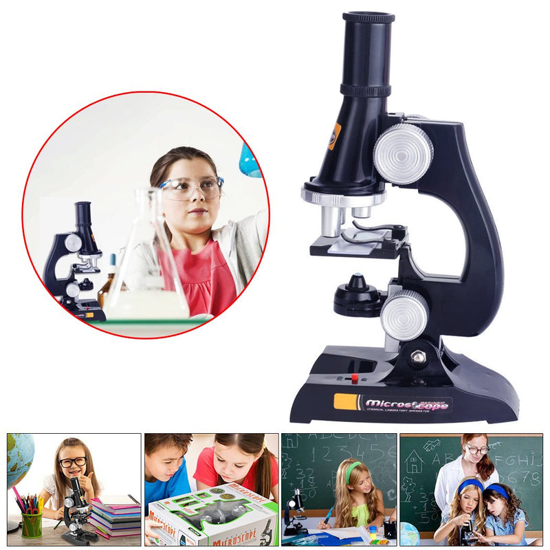 [Australia - AusPower] - FUNRUI Kids Microscope, 450x, 200x, 100x Magnification Children Science Microscope Kit with LED Lights Includes Accessory Toy Set for Beginners Early Education 