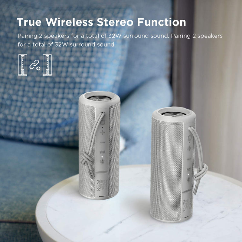 [Australia - AusPower] - MIATONE Outdoor Portable Bluetooth Wireless Speaker Waterproof - Grey 