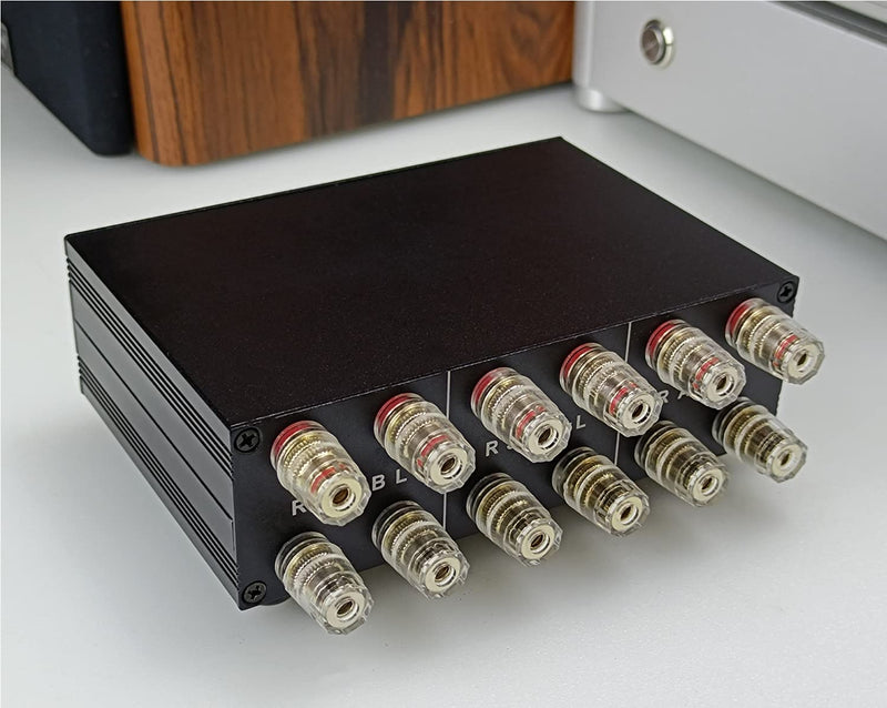 [Australia - AusPower] - SOLUPEAK P2 2(1)-in-1(2)-Out Amp Amplifier Speaker Switcher Selector Switch Splitter 2-Way Loudspeaker Control Combiner Box 2 IN 1 OUT 