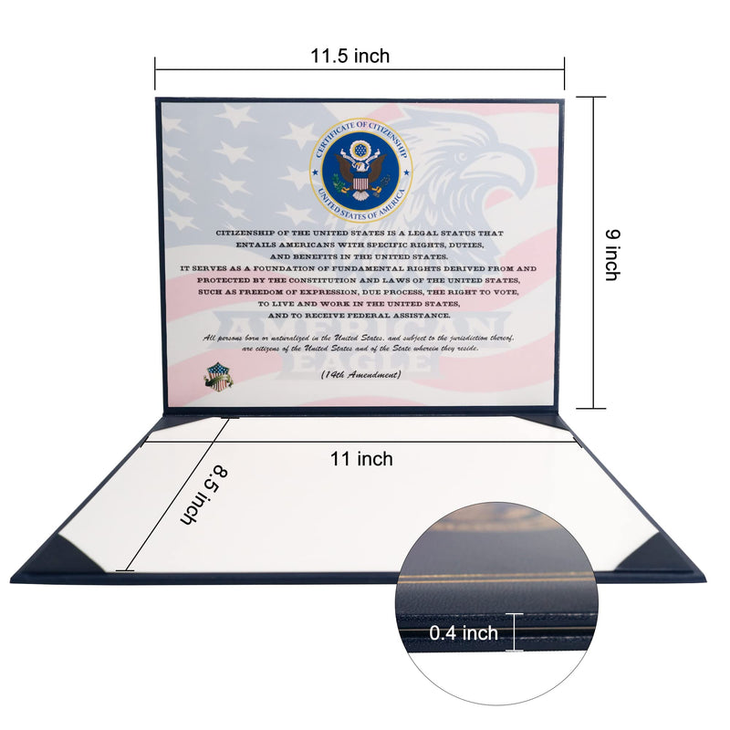 [Australia - AusPower] - GraduatePro US Citizenship Certificate Holder Naturalization Padded Leatherette Cover with Golden Great Seal of The United States for American Gifts 
