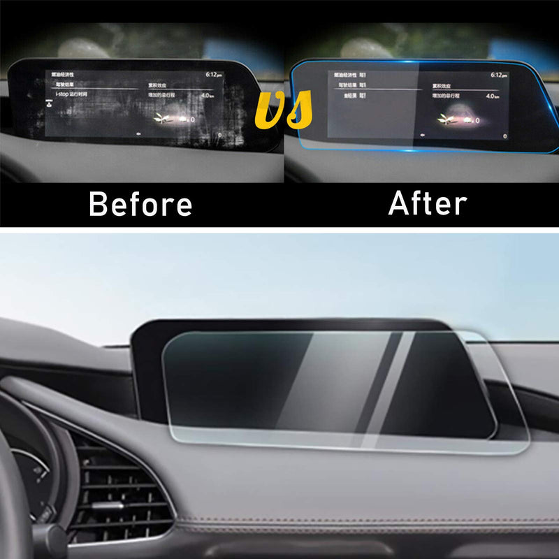 [Australia - AusPower] - Yumzeco Console Navigation Screen Protector Compatible with Mazda MAZDA3 2019-2021/Mazda CX-30 2020-2021, HD Clear Tempered Glass Screen Protector Replacement Anti-Scratch 