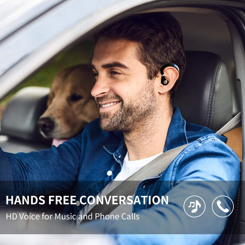 [Australia - AusPower] - Bluetooth Headset, FIMITECH Wireless Earpiece V5.0 Ultralight Hands Free Business Earphone with Mic for Business/Office/Driving 