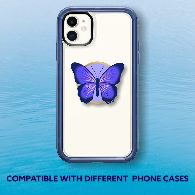 [Australia - AusPower] - SRLC Cute Butterfly Phone Grip Socket: Phone Holder & Collapsible Stand Grip, Popping Out Mount for Phone, Best Gift Phone Accessory Compatible with All Smartphones & Cases (Lavender Butterfly) 