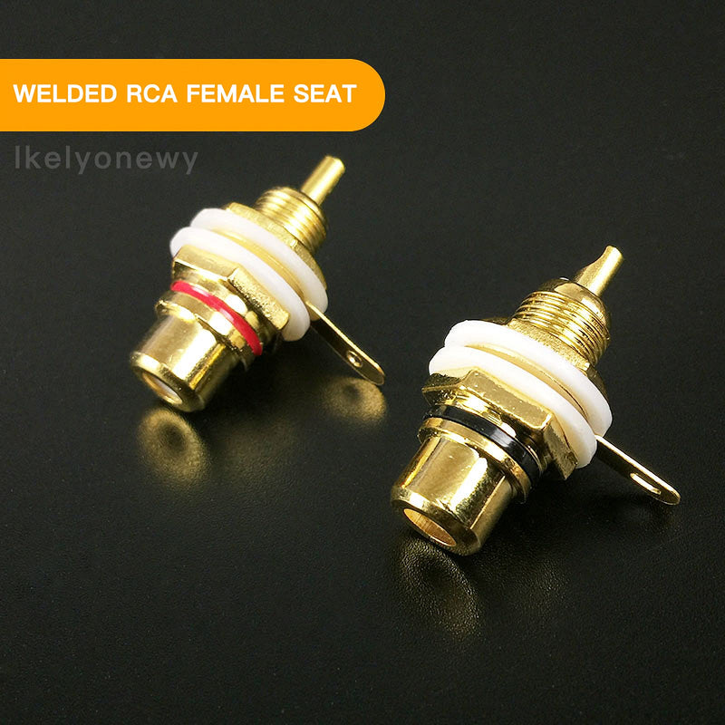 [Australia - AusPower] - RCA Plug Female Jacks Socket Connector Chassis Amplifier Terminal Nickel Plated Gold Plated Lotus Head Welding Adapter Coupler for amp by lkelyonewy(6 Pairs) 