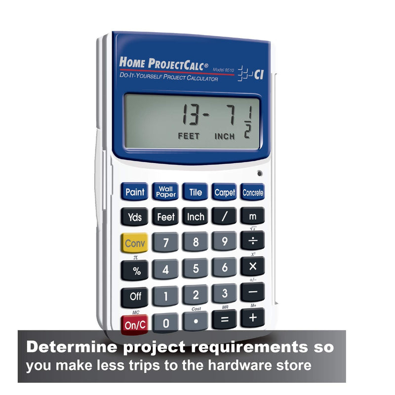 [Australia - AusPower] - Calculated Industries 8510 Home ProjectCalc Do-It-Yourselfers Feet-Inch-Fraction Project Calculator | Dedicated Keys for Estimating Material Quantities and Costs for Home Handymen and DIYs, White 