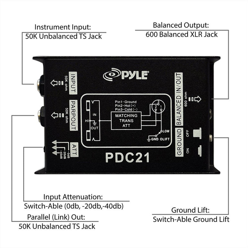 [Australia - AusPower] - Pyle-Pro Pyle, Black (PDC21) Direct Box 