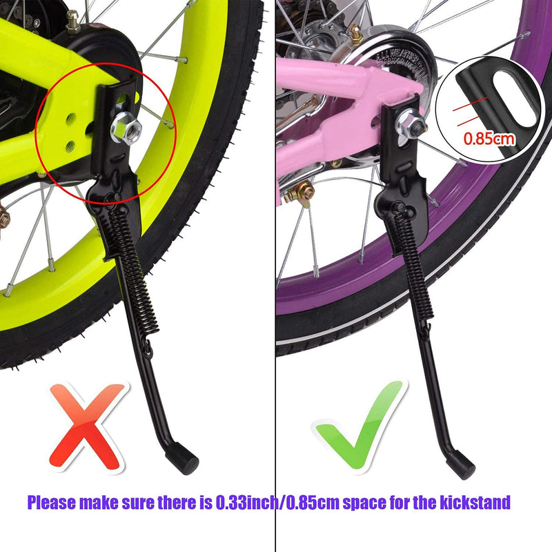 [Australia - AusPower] - SEISSO Bike Kickstand for Kid Bicycle Kickstand 12 14 16 18 Inch Aluminium Alloy Rear Side Bicycle Stand Folding Bicycle Mount Stand Support Kickstand for Mountain Bike, Mountain Bike Road 12 Inch 
