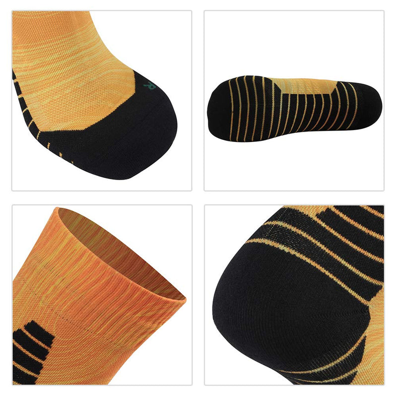 [Australia - AusPower] - MK MEIKAN 100% Waterproof Socks, Women Men Digital Printing Cushioned Running Hiking Skiing Cycling Socks 1 Pair Orange Small 