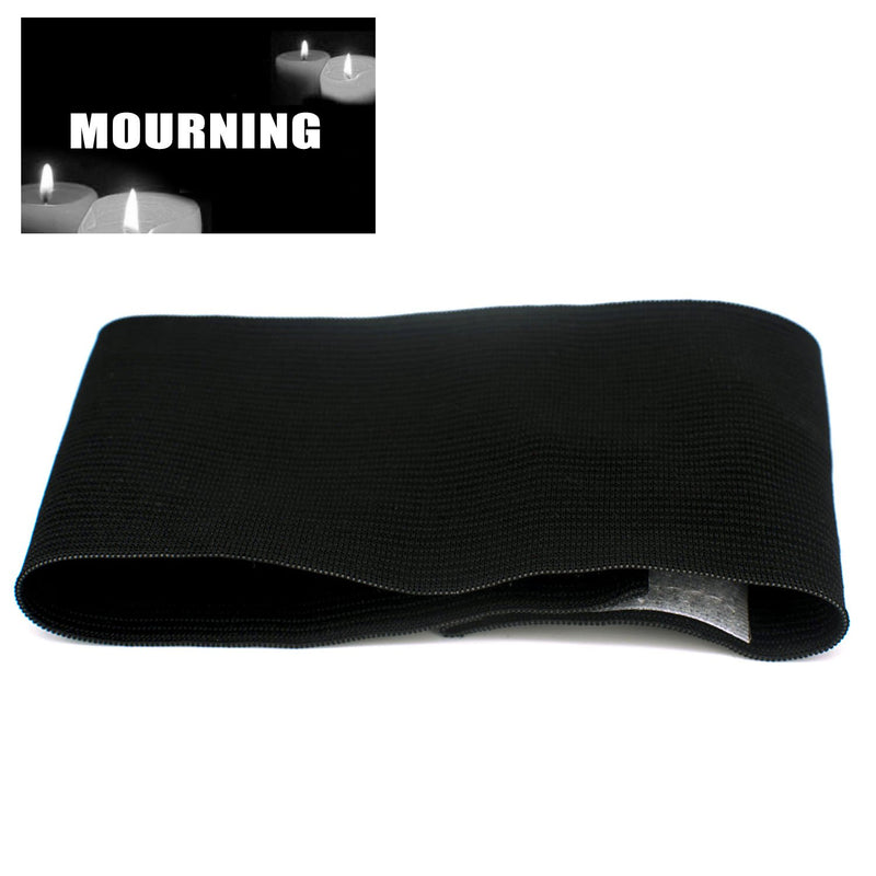 [Australia - AusPower] - Wrzbest Black Mourning Band Soccer Football Mourning Armband,Elastic Adjustable Funeral Armband 