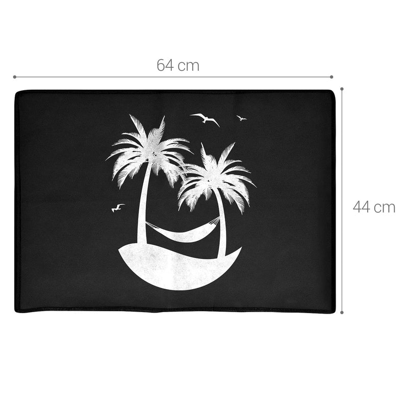 [Australia - AusPower] - kwmobile Computer Monitor Cover Compatible with 24-26" Monitor - Tropical Island White/Black Tropical Island 02-01 