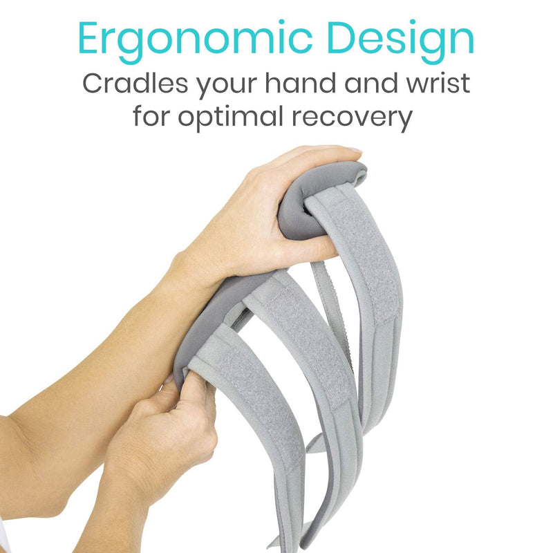 [Australia - AusPower] - Vive Resting Hand Splint (Left) - Night Immobilizer Wrist Finger Brace - Thumb Stabilizer Wrap - for Arthritis, Tendonitis, Carpal Tunnel Pain - Functional Support for Sprains Fractures (Small) Gray Left (Small) 
