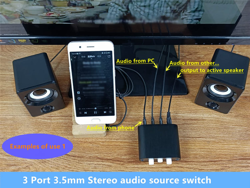 [Australia - AusPower] - New D3 3(1)-in-1(3)-Out 3.5mm Stereo Audio Switch Source Input Signal switcher selector Splitter Box Mini 3-port 3.5mm Switch no volume 