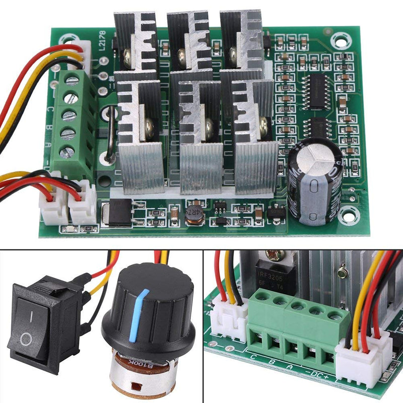 [Australia - AusPower] - DC 5V-36V Brushless Motor Speed Controller Board 15A 3-Phase CW CCW Reversible Switch Regulator Module 