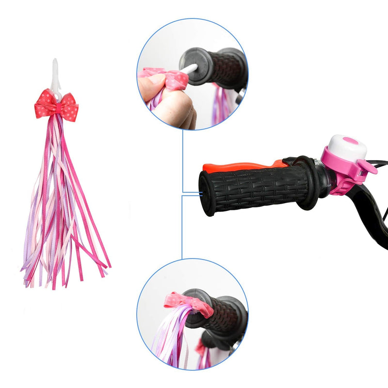 [Australia - AusPower] - Little World Kids Scooter Basket, Front Handlebar Scooter Accessories with 1 Pair Streamers and Bike Bell for Girls and Boys, Basket for Scooter Kids, Pink 