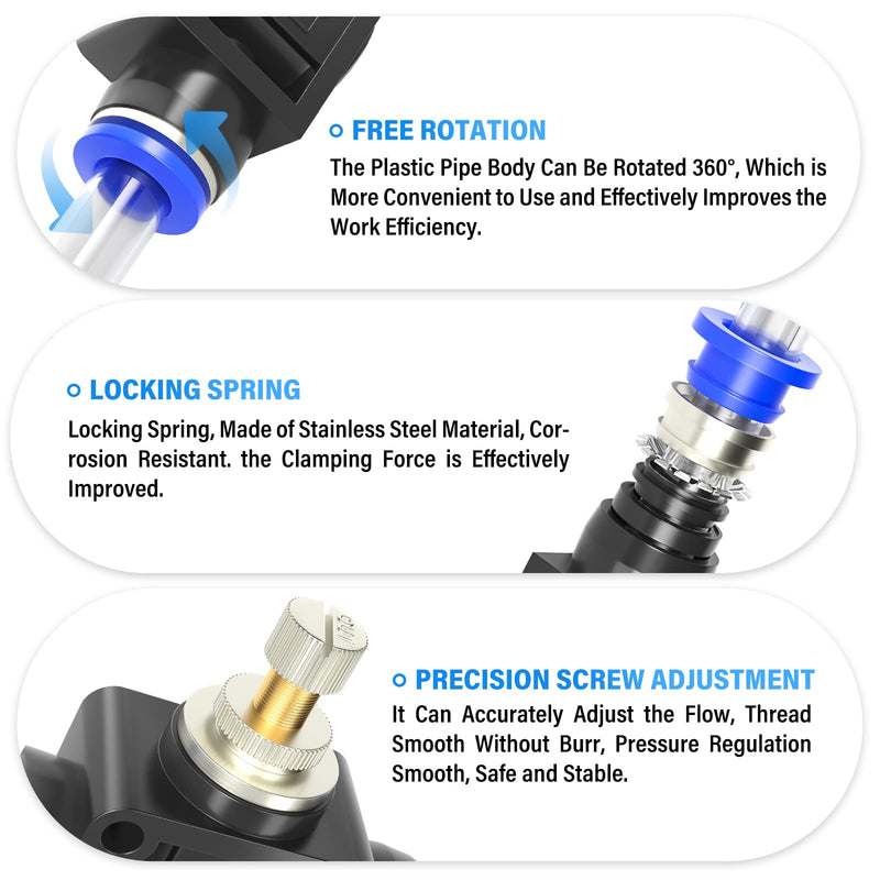 [Australia - AusPower] - TAILONZ PNEUMATIC Air Flow Control Valve with Push-to-Connect Fitting, in-Line Speed Controller Union Straight - 8MM Tube OD x 8MM Tube OD SCF-8 （Pack of 5） 